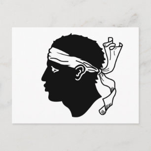 Tarjeta postal con la bandera de Córcega, Francia