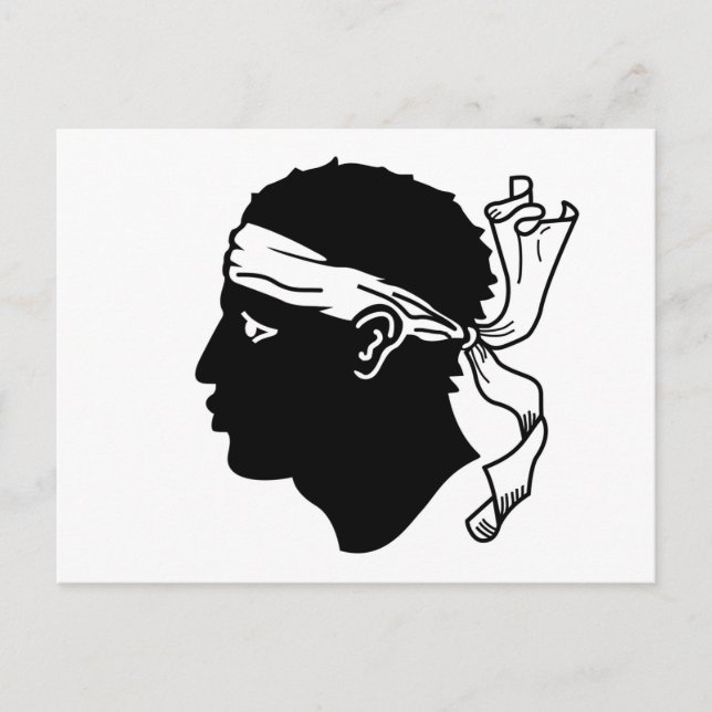 Tarjeta postal con la bandera de Córcega, Francia (Anverso)