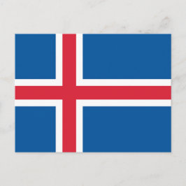 Tarjeta postal con la bandera de Islandia