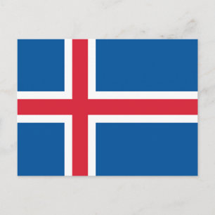 Tarjeta postal con la bandera de Islandia