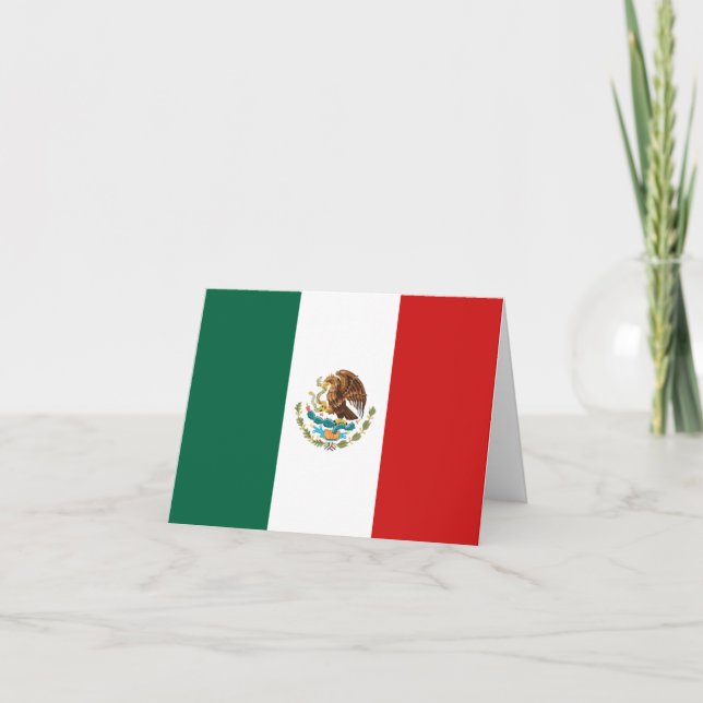 Tarjeta postal con la bandera de México (Anverso)