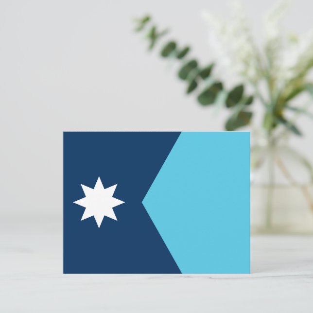 Tarjeta postal con la bandera de Minnesota, EE. UU (Anverso de pie)
