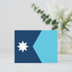 Tarjeta postal con la bandera de Minnesota, EE. UU