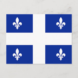 Tarjeta postal con la bandera de Quebec, Canadá