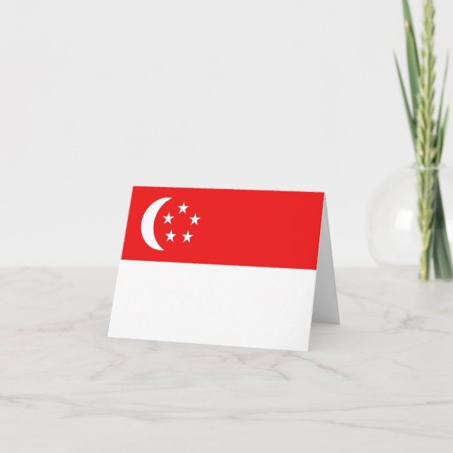 Tarjeta postal con la bandera de Singapur (Anverso)