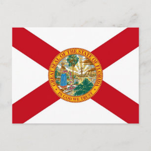 Tarjeta postal con la bandera del estado de Florid