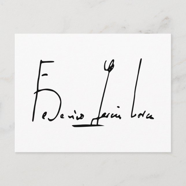 Tarjeta postal con la firma de Federico García Lor (Anverso)