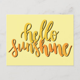Tarjeta postal con letras de mano de Hello Sunshin