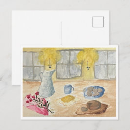 Tarjeta postal con luz de velas
