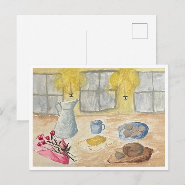 Tarjeta postal con luz de velas (Anverso / Reverso)
