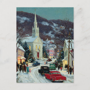 *TARJETA POSTAL CON MENSAJE Navidad Nostálgica Pin