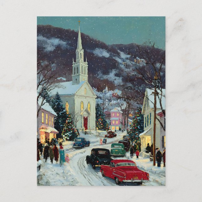 *TARJETA POSTAL CON MENSAJE Navidad Nostálgica Pin (Anverso)