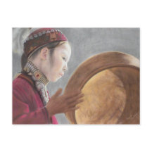Tarjeta postal con mi pastel de la niña afgana