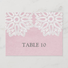 Tarjeta postal con número de mesa de encaje elegan