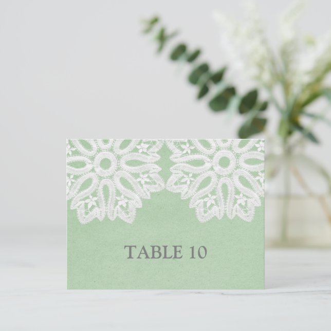 Tarjeta postal con número de mesa de encaje elegan (Anverso de pie)