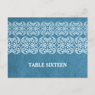 Tarjeta postal con número de tabla bohemias azul m
