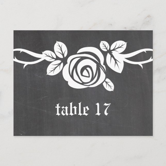 Tarjeta postal con número de tabla de cartón Rosa  (Anverso)