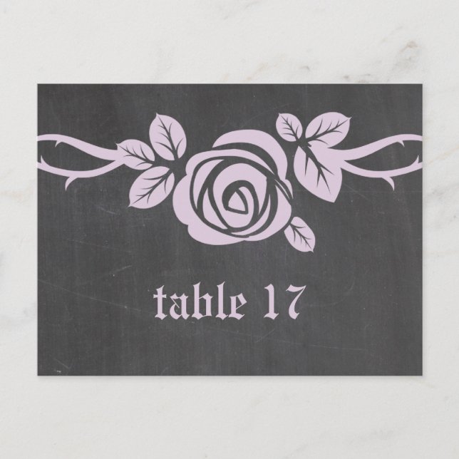 Tarjeta postal con número de tabla de cartón Rosa  (Anverso)