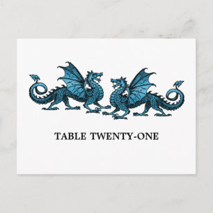 Tarjeta postal con número de tabla de dragones ele