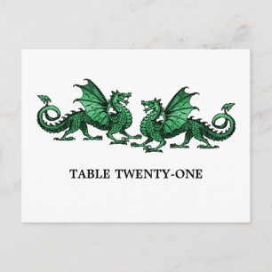 Tarjeta postal con número de tabla de dragones ver