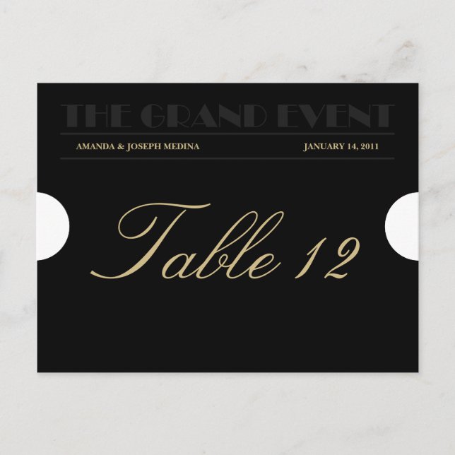 Tarjeta postal con número de tabla de entradas de  (Anverso)