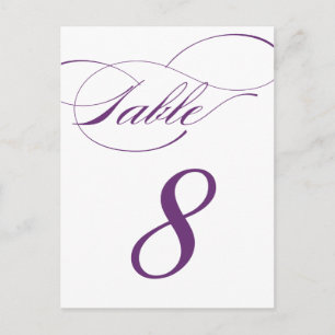 Tarjeta postal con número de tabla de guión elegan