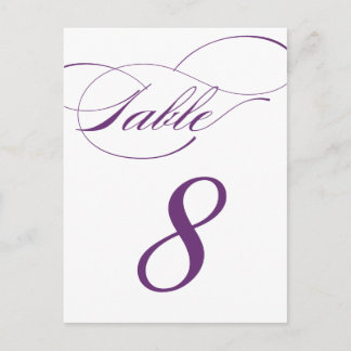 Tarjeta postal con número de tabla de guión elegan