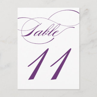 Tarjeta postal con número de tabla de guión elegan