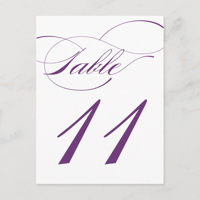 Tarjeta postal con número de tabla de guión elegan (Anverso)