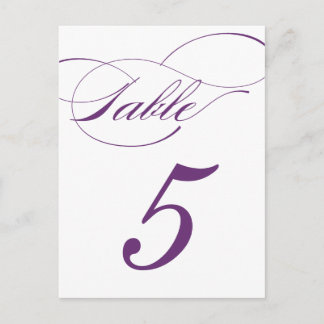 Tarjeta postal con número de tabla de guión elegan
