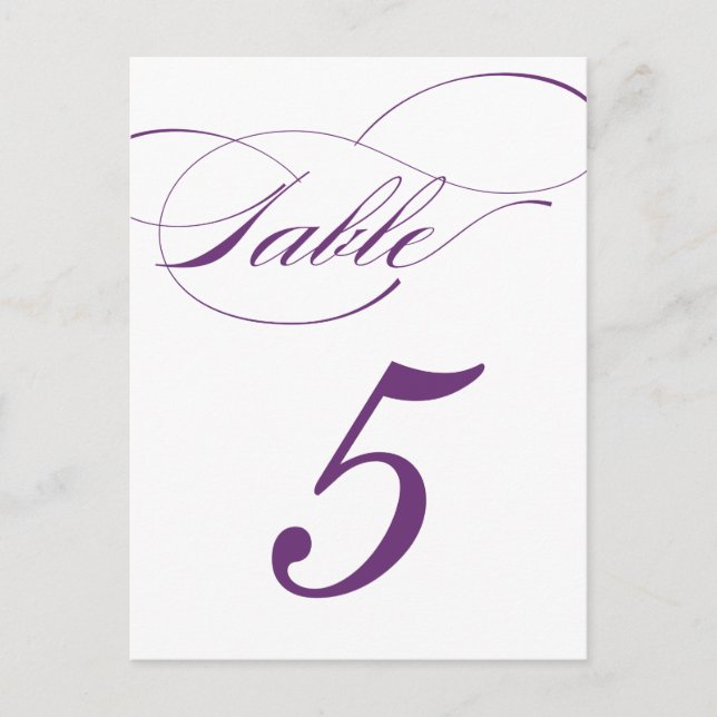 Tarjeta postal con número de tabla de guión elegan (Anverso)