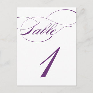 Tarjeta postal con número de tabla de guión elegan