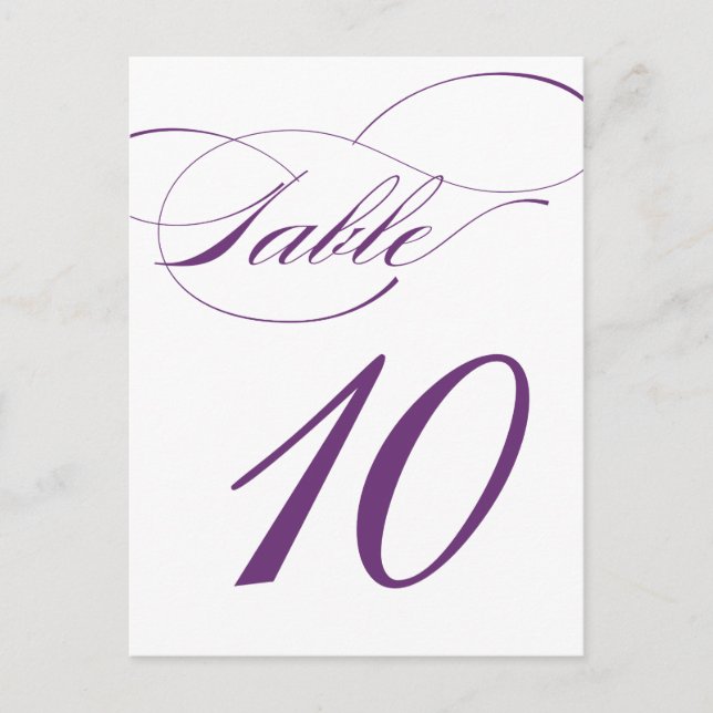 Tarjeta postal con número de tabla de guión elegan (Anverso)