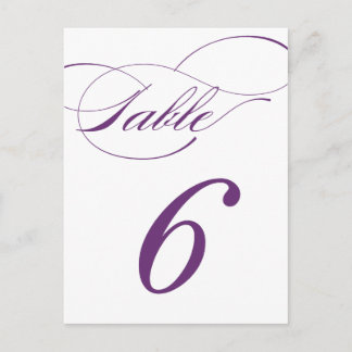 Tarjeta postal con número de tabla de guión elegan
