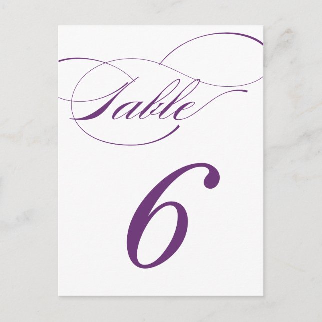 Tarjeta postal con número de tabla de guión elegan (Anverso)