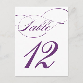 Tarjeta postal con número de tabla de guión elegan