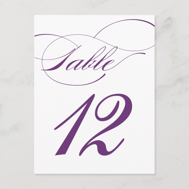 Tarjeta postal con número de tabla de guión elegan (Anverso)