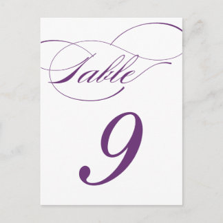 Tarjeta postal con número de tabla de guión elegan