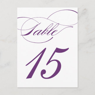 Tarjeta postal con número de tabla de guión elegan