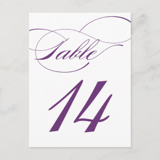Tarjeta postal con número de tabla de guión elegan