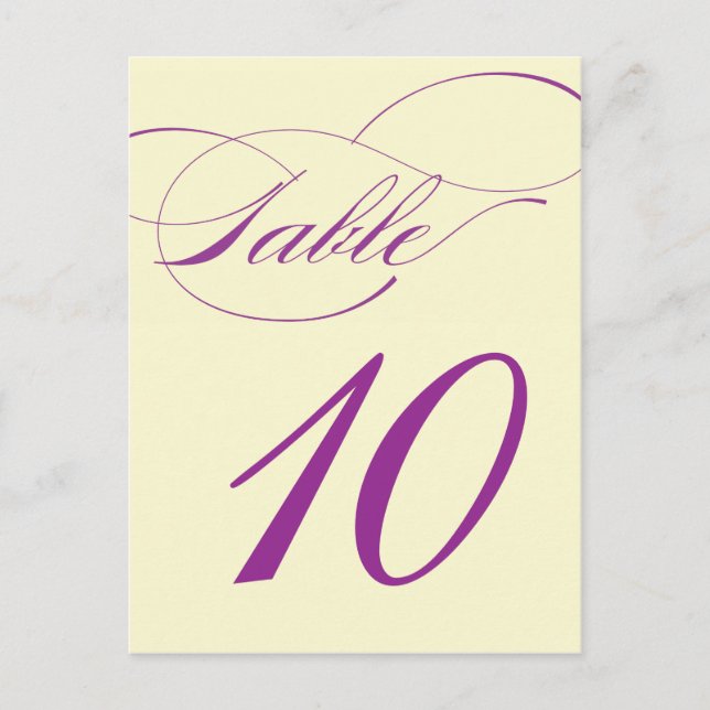 Tarjeta postal con número de tabla de guión elegan (Anverso)