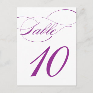 Tarjeta postal con número de tabla de guión elegan