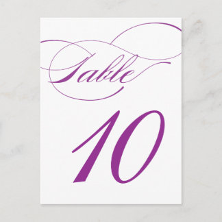 Tarjeta postal con número de tabla de guión elegan