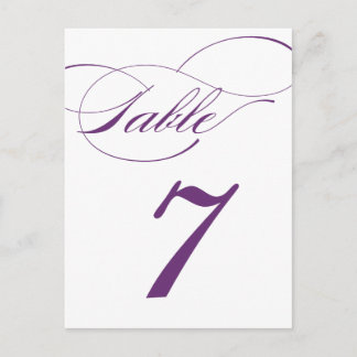 Tarjeta postal con número de tabla de guión elegan