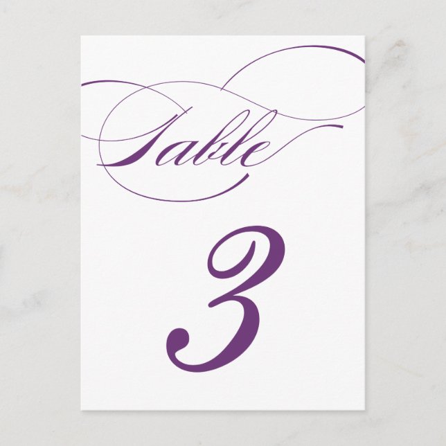 Tarjeta postal con número de tabla de guión elegan (Anverso)