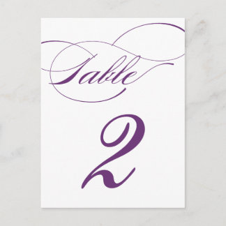 Tarjeta postal con número de tabla de guión elegan