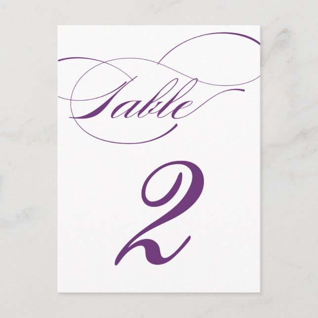 Tarjeta postal con número de tabla de guión elegan (Anverso)