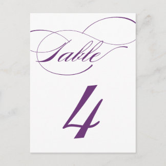 Tarjeta postal con número de tabla de guión elegan
