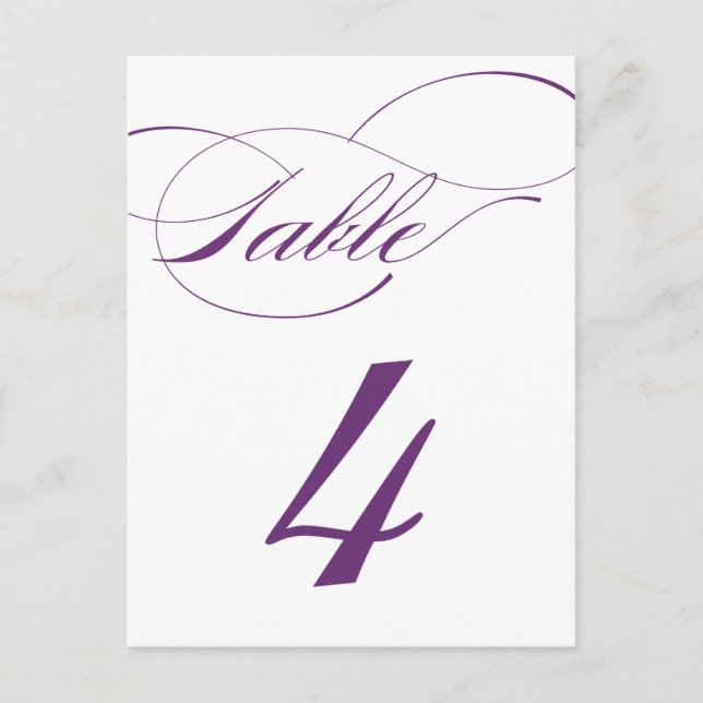 Tarjeta postal con número de tabla de guión elegan (Anverso)