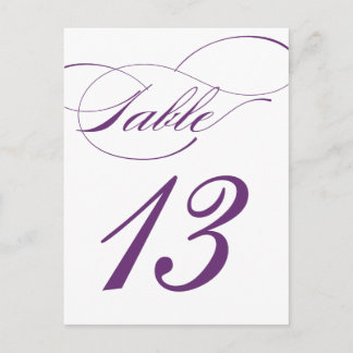 Tarjeta postal con número de tabla de guión elegan